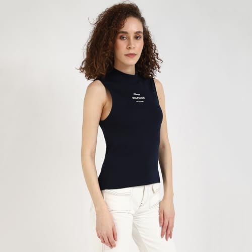 Image of Tommy Hilfiger Women Navy T-Shirt