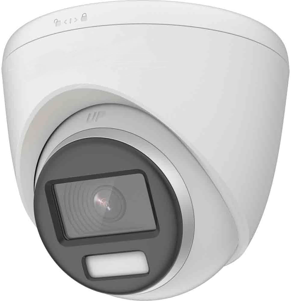 DS-2CE72KF0T-FS ColorVu 3K 5MP Audio Fixed Turret Camera 2.8mm Lens, Build-In Mic, Outdoor Dome Camera, Up to 40 m, IP67, White