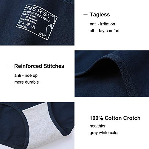 Image of INNERSY Womens Underwear Cotton Hipster Panties Regular & Plus Size 6-Pack