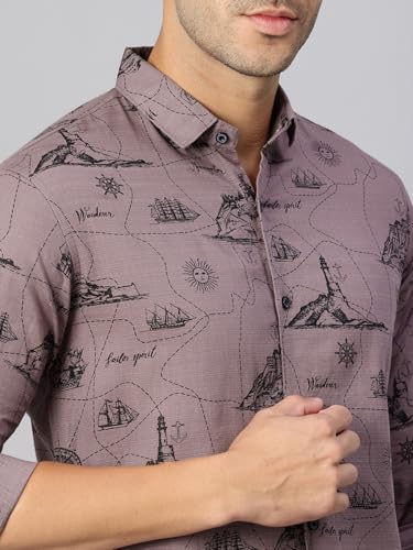 Image of Majestic Man Men's Stylish Unique Print Casual Shirt - Pure Cotton| Full Sleeve | Trendy & Comfortable
