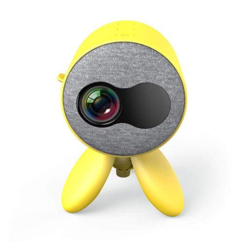 Tragbarer Mini-Kinderprojektor, Haushalt, kleiner 3D-Heimkino-Projektor, HD 1080P, Projektor, kompatibel mit Handy (Farbe: Weiß) (Gelb)