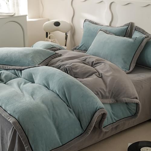 Housse de couette 220x240 double vert avocat parure de lit de luxe - 2