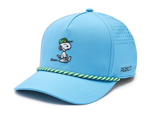Black Clover Unisex Snoopy Golfer 5 Panel Mid Rope Adjustable Hat Carolina Blue One Size
