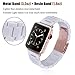 V-MORO Resin Band Compatible with Apple Watch Bands Series 11/10/9/8/7 41mm 42mm 40mm 38mm Fashion Lightweight Bracelet Strap Replacement for iWatch 6/5/4/3/2/1/SE Women Men(White-tone)