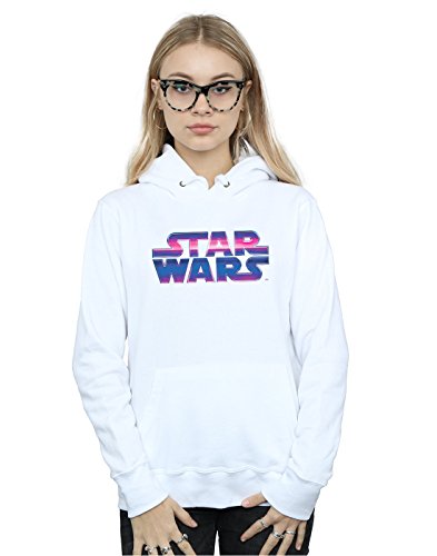 Absolute Cult Star Wars Women's Neon Logo Hoodie White X-Large