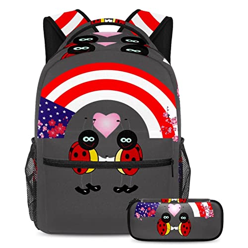 Sacs à dos Daypack coccinelle multicolore pour garçons filles et adolescents
