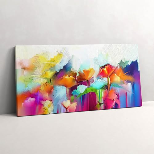 Murale d'art tableau photo sur toile 120x60cm motif fleurs de prestige moderne