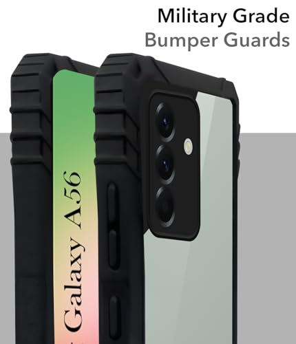 Image of Jkobi Back Cover Case for Samsung Galaxy A56 (Ultimate Shockproof Bumpers | Anti Yellow | Rugged Armor | Hybrid PC | Black)