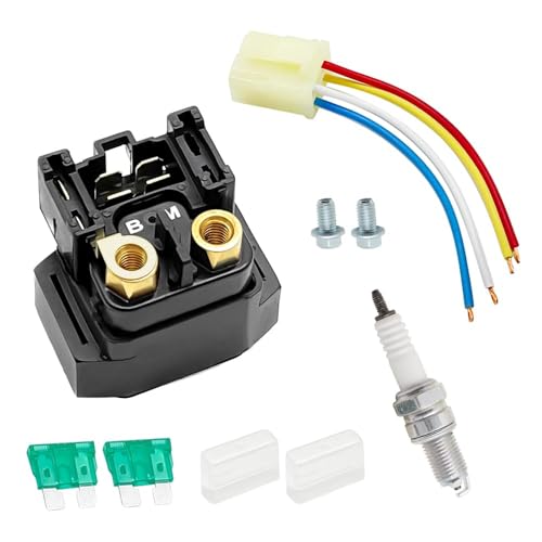 Relé de arranque & bujía & conector compatible con Yama-ha Raptor 350 660 Grizzly 350 400 450 660 Kodiak 400 450 Big Bear 250 400 Wolverine 350 400 Bruin 250 350 Bear Tracker 250