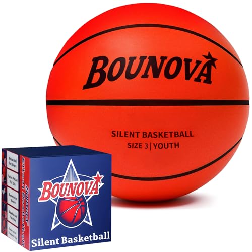 BOUNOVA Silent Basketball | Real Feel Powerful Bounce | Elegant Gift Box Packaging | Durable Pro-Grade PU Foam | Indoor Basketball for Quiet Dribbling & Training