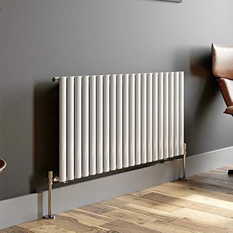 DuraTherm Designer Radiator Horizontal White Oval Column Rads Single Panel 600x1200mm Cover