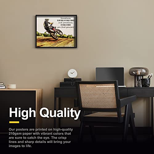 Inspirational Wall Art Co. - Find Yourself - Motocross Fox Moto Gift Teens Dirtbike Atv Freestyle Racing Gift Boys Motivation Quotes Posters Print For Home Office Decor - 11X14 Inches #TOP2