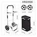 Arebos 3in1 Einkaufstrolley | Trolley groß 56 Liter | Einkaufswagen mit Kühlfach | Einkaufstasche mit Rollen | Klappbarer Shopper | klappbar Tasche abnehmbar | Einkaufsroller, Handwagen | Schwarz