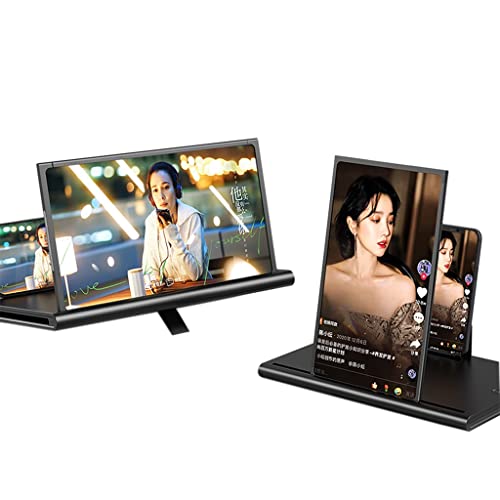 Pull- Out Magnifier, 12In Phone Screen Magnifier 2021 Upgraded Version, Mobile Phone Screen Expanders & Magnifiers Horizontal And Vertical Dual Screen Amplifier Foldable Universal ( Color : Black ) #TOP28
