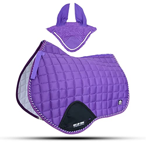 GLP Close Contact Jumping Saddle Cloth Numnah Saddle Pads Free Ear (Ship from USA) (Full, Purple)