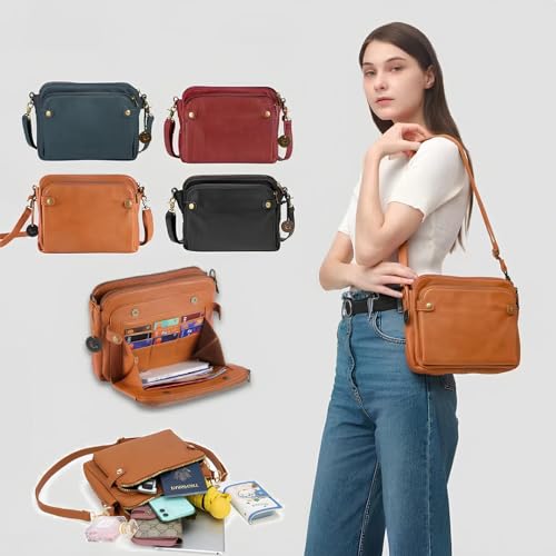 2023 New Crossbody Leather Shoulder Bag And Clutch Bag, Pu Leather Shoulder Bag, Wallet With Built-In Multiple Compartments (Blue)2