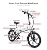 SAMEBIKE Folding 20" Electric City Bike with Removable 48V 10.4AH Lithium Battery for Adults Folding Bicycle Commuter Ebike with 7 Speed Shifter Electric Bicycle Quick Delivery (white) #5