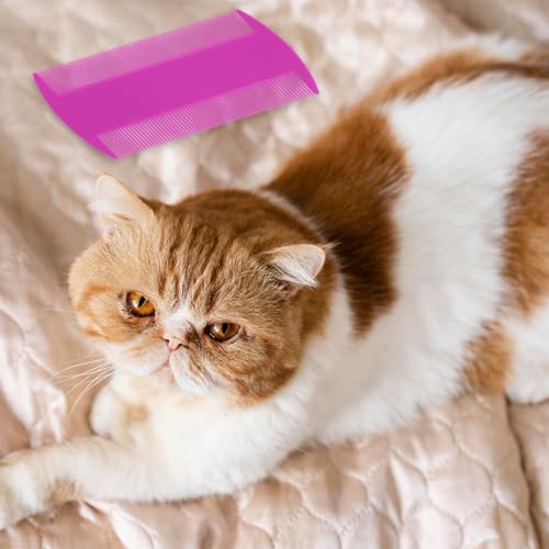 Pente de pulgas de 14 peças, pente para piolhos, dupla face, caspa, gato, plástico, para gatos, dent