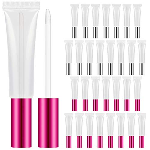 30 Pieces 10Ml Empty Lip Balm Bottle Plastic Lip Gloss Tube Reusable Lipstick Bottle Clear Lip Gloss Containers With Rubber Stoppers For Diy Lip Gloss By Suoundey #TOP7