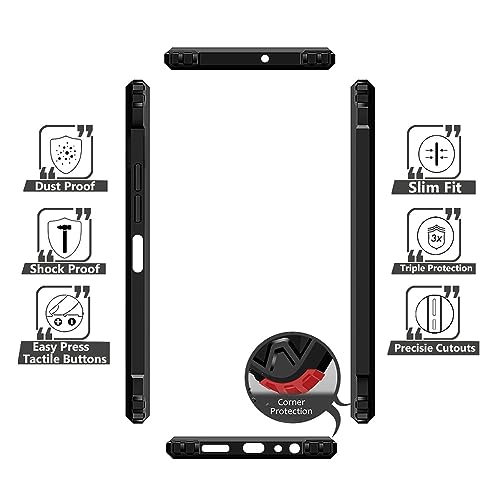 Image of Amazon Brand - Solimo Shockproof Crystal-Clear Back Cover for iPhone 16 Pro Max | 360 Protection (PC & TPU, Black Bumper)