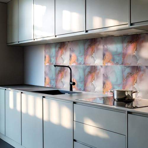 Paneles rectangulares 60x30 cm impermeables con diseño de ondas para cocina 3