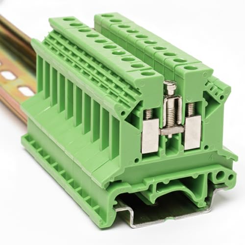 Bornes DIN pour rail Erayco UK2.5N-G bloc de jonction de mise à la terre vert