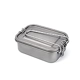 Taille: 17*12.2*6CM BGFYUSF Boîte à Lunch Pliable en Titane Pur 800 ML Boîte à Lunch Portable，Ti89