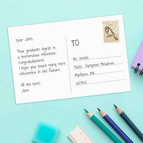 S&O 300gsm 4x6” Postcard Paper Cardstock(Both Sides Blank) For Art or Clear Thank Notes for Mailing—Set of 60 White Blank Invitation Sheets, Printable Stationery Set, Bulk greeting Cards Pack - Thumbnail 6