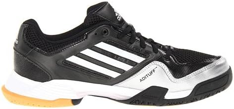 adidas Women's Volley Team W Black/White/Metallic Silver/Gum 9 B - Medium