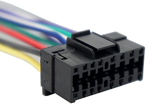 Arnés de cables de radio de 16 pines compatible con JVC KD-S5050 Harmony Audio de repuesto | Enchufe de alimentación de la unidad principal no original, cables de cableado codificados por colores, instalación de intercambio de plataforma sin cortes ni empalmes