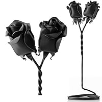 IK Style Freistehende schwarze Eisen-Rosen, die für immer miteinander verflochten sind, einzigartiges und besonderes handgefertigtes Geschenk für einen besonderen Menschen.