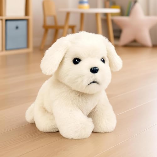 Image of 25cm Dog Plush Soft Toy Cute Kids Animal Home Decor Boys /Girls /Baby Soft and Cuddly White Puppy Stuffed Toy