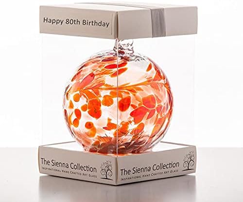 Happy 80th Birthday Gift - 10cm Friendship Ball Ruby