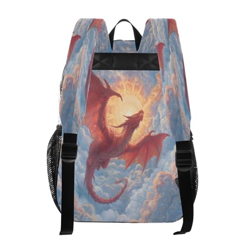 Cloud Red Dragon Sun Clear Backpack Heavy Duty See Through Transparent PVC BookBag for Kids Boy Girl School Work3