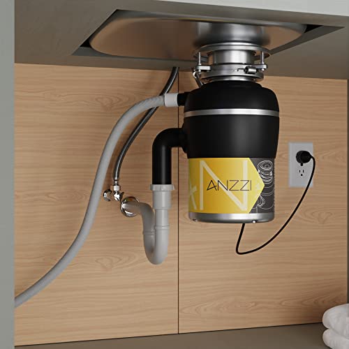 ANZZI MEDUSA 3/4 HP Continuous Feed Compact Undersink Garbage Disposal with Pre-installed Power Cord in Black Finish | GD-AZ234 - Thumbnail 4