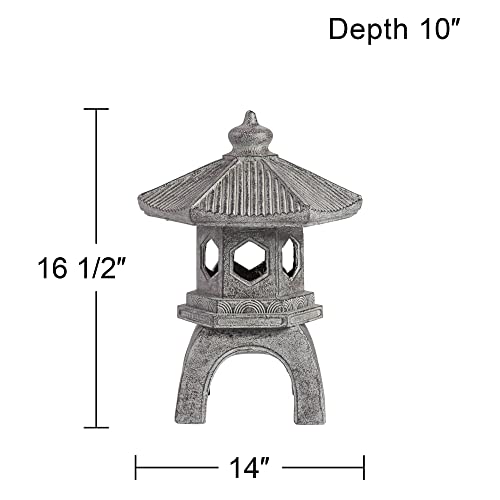 John Timberland Asian Pagoda Indoor Outdoor Statue 16 1/2" High Sculpture For Table Desk Yard Garden Patio Deck Home #TOP3
