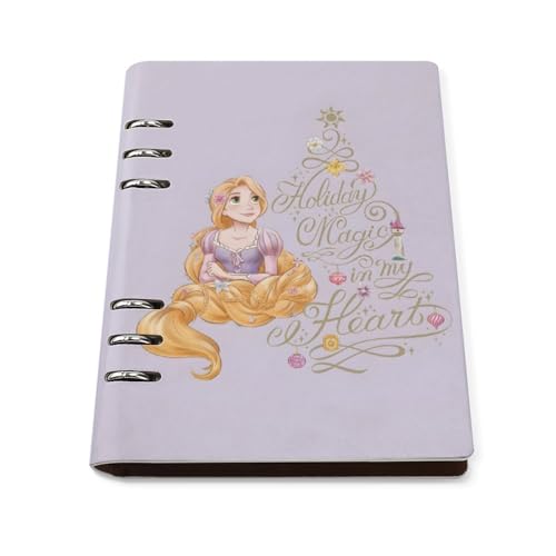 ラプンツェル プリンセス システム手帳 PU ノートメモ帳 バインダーノート A5サイズ 手帳 スケジュール帳 6穴 レザー 日記帳 記録ノート ルーズリーフ式 詰め替え可 メモ帳 バインダーリング 文房用具 プレゼント 贈り物 子供 学生