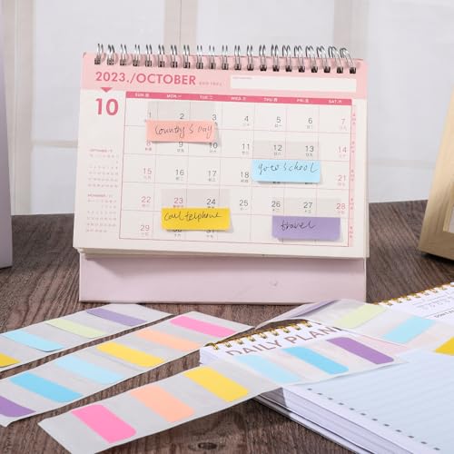 Image of 240 Pcs Sticky Index Tabs, 1.8x1inch Colored Book Sticky Tabs for Notebooks, Repositionable Page Tabs for Notebooks File Classification