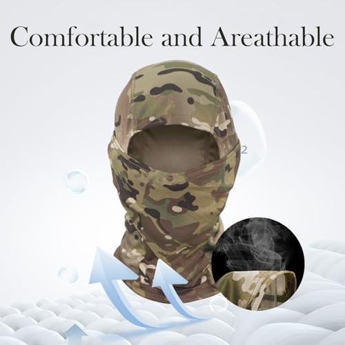 Balaclava táctico camuflaje para cara completa, bufanda para senderismo, esquí, escalada y caza, unisex adulto (talla única) miniatura 2