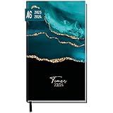 Häfft-Timer A6 Slim 2023/2024 [Shiny Teal] Schüler-Kalender im Hosentaschenformat | Schüler-Planer, Schulplaner, Studienplaner/Semesterplaner für Oberstufe, Ausbildung oder Studium