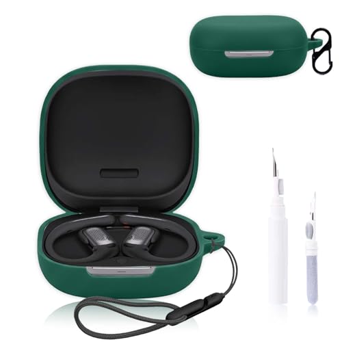 NOUKAJU Shokz OpenFit Pro�P�[�X�J�o�[�A�C���z���ی�J�o�[(�J���r�i+�X�g���b�v+�N���[�j���O�y���t��)�����h�~�A���h�~�A�ϏՌ��AShokz OpenFit Pro�p�P�[�X(�O���[��)