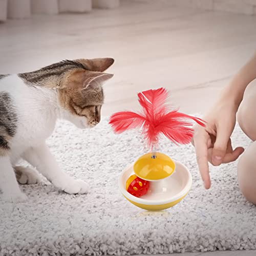 Cat Ball Toys With Feather-Interactive Cat Toys For Indoor Cats And Kittens (Yellow) #TOP5
