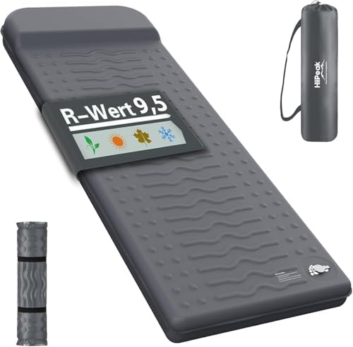 HiiPeak Isomatte R-Wert 9,5 – Extra Thermal Camping Matratze mit Kissen, Isolierte Luftmatratze aus Schaumstoff für Winter & Sommer, Bequeme Schlafmatte für Camping, Outdoor, Wande