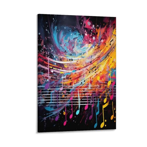 Impression sur toile note de musique colorée pour créer une ambiance chaleureuse