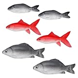 jiebor 6PCS Fake Fish Artificial Halloween Mode Rubber Sea Fish for Kitchen Home Market Display Decoration Photography Props