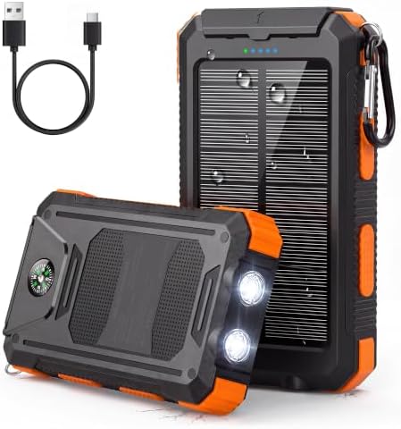 WONGKUO 36800mAh Solar Power Bank-QC3.0 Fast Charging Portable Charger