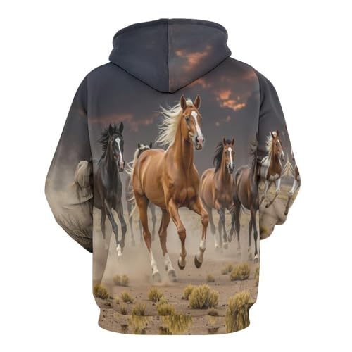 Pull à capuche cheval au galop pour vos sorties décontractées en ville - 4