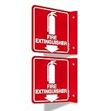 T&R Fire Extinguisher Sign, Fire Extinguisher with Down Arrow - 2 Pack - 6 x 6 Inches Acrylic, 2 pre