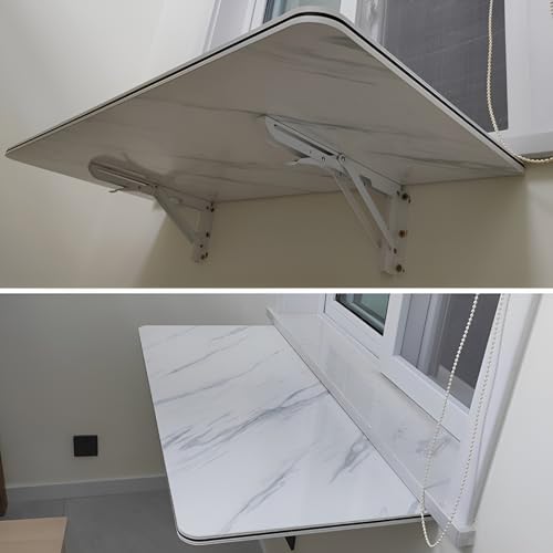 Mesa plegable de madera de cactus para montar en la pared, solución para exteriores y patio, 90 x 30 cm, ideal para áreas pequeñas, perfecta para espacios limitados, vida elegante