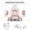 LOVEVOOK Damen Rucksack, 15,6 Zoll Laptop Schulrucksack Teenager Mädchen mit Laptopfach, Wasserdicht Cityrucksack Reiserucksack Modern, Elegant Lehrertasche Backpack Women für Freizeit Reise, Rosa #4